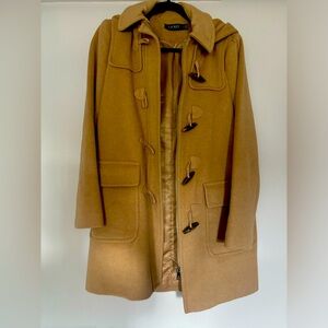 Ralph by Ralph Lauren camel toggle coat with hood, size 4